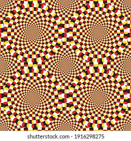 Dynamic circular pattern psychedelic Abstract background. Optical Illusion of movement. Use for cards, invitation, wallpapers, pattern fills, web pages elements and etc.