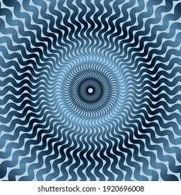 Dynamic circular pattern psychedelic Abstract background. Optical Illusion of movement. Use for cards, invitation, wallpapers, pattern fills, web pages elements and etc.