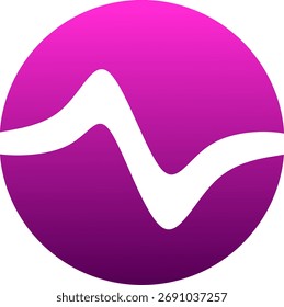 A dynamic, circular startup logo with a wavy line symbolizing rhythm, life, and the flow of energy. Ideal for startups and creative industries