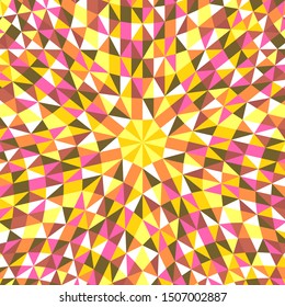 Dynamic circular tiled mosaic pattern background - polygonal colorful abstract vector design from geometrical tiles