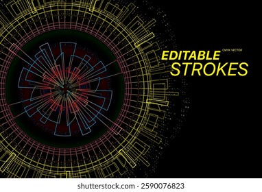 Dynamic Cityscape with Vector Strokes, Modern Urban Design Inspiration, Futuristic Skyline with Abstract Art Style, Perfect for Creative Projects and Thoughtful Branding