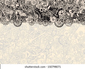 Dynamic Cogs and Metal Parts Background Texture.