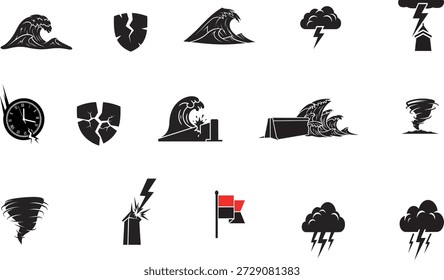 Colección dinámica de 15 íconos deportivos en blanco y negro de estilo Vector de diseño plano, ideal para App, Sitios web y medios impresos.
