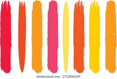 Uma coleção dinâmica de gráficos vetoriais de traçado de pincel acrílico brilhante. Perfeito para adicionar um toque colorido e artístico a designs digitais e impressos.