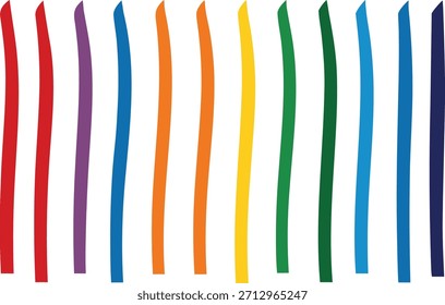 Eine dynamische Kollektion von ausdrucksstarken Freihand-Tintenlinien in einem vollen Spektrum von Regenbogenfarben. Perfekt, um jedem Designprojekt einen Hauch von lebendigem, künstlerischem Flair zu verleihen.