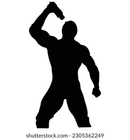 A Dynamic Collection of Man Silhouette Bodybuilder Line Art