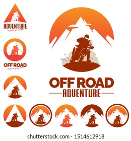 Logo de Off Road Adventure, tema deportivo de la manifestación.
 vectorial. letra O como el mundo o la placa/ círculo.
letra A como montaña
