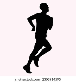 A Dynamic Collection of Silhouette Man Run Line Art