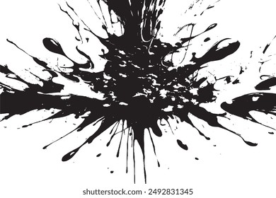 Dynamic Color Contrast Grunge Paint Splashes on White Background  Abstract Texture