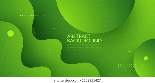 Dynamic color green wave textured background design in 3D style with simple pattern. Eps10 vector
