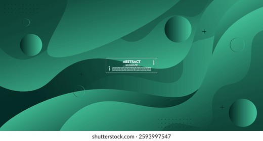 Dynamic color green wave textured background design in 3D style with simple pattern. Vector eps10