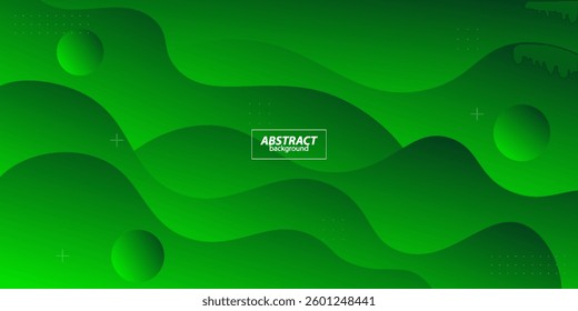 Dynamic color green wave textured background design in 3D style with simple pattern. Vector eps10