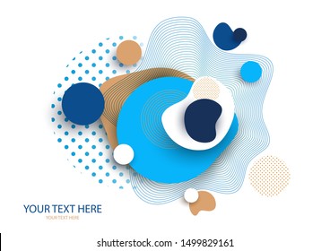 Dynamic color shapes and lines. Abstract composition with flowing liquid forms on a white background. Template for design banner, flyer or presentation. Vector illustration.