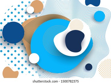 Dynamic color shapes and lines. Abstract composition with flowing liquid forms on a white background. Template for design banner, flyer or presentation. Vector illustration.