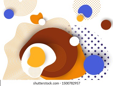 Dynamic color shapes and lines. Abstract composition with flowing liquid forms on a white background. Template for design banner, flyer or presentation. Vector illustration.