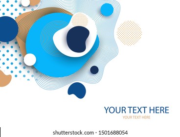 Dynamic color shapes and lines. Abstract composition with flowing liquid forms on a white background. Template for design banner, flyer or presentation. Vector illustration.