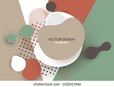 Dynamic color shapes and lines. Abstract composition with flowing liquid forms on a colored geometric background. Template for design banner, flyer or presentation. Vector illustration