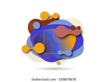 Dynamic color shapes and lines. Abstract composition with flowing liquid forms on a white background. Template for design banner, flyer or presentation. Vector illustration