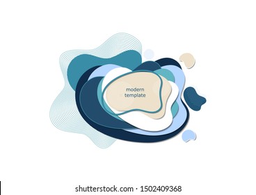 Dynamic color shapes and lines. Modern abstract composition with flowing liquid forms on a white background. Template for design banner, flyer or presentation. Vector illustration