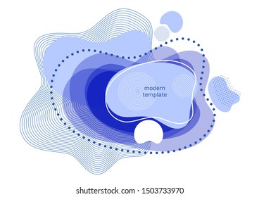 Dynamic color shapes and lines. Modern abstract composition with flowing liquid forms on a white background. Template for design banner, flyer or presentation. Vector illustration