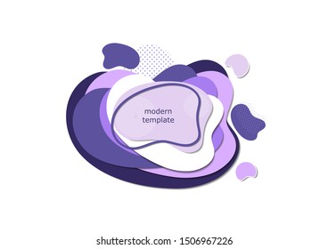 Dynamic color shapes and lines. Modern abstract composition with flowing liquid forms on a white background. Template for design banner, flyer or presentation. Vector illustration