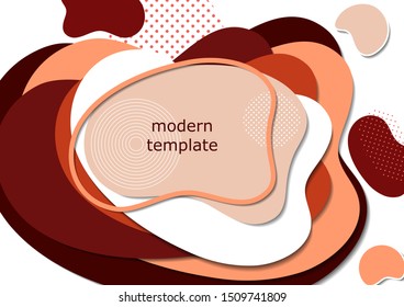 Dynamic color shapes and lines. Modern abstract composition with flowing liquid forms on a white background. Template for design banner, flyer or presentation. Vector illustration