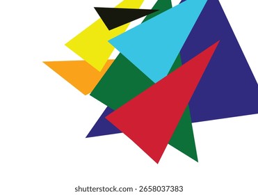 Dynamic color triangle background with abstract zigzag lines creating a bold design in a triangle ratio