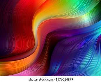 Dynamic colored shapes and lines in 3D style. Gradient rainbow colors, the liquid form of the liquid. Fashionable modern background