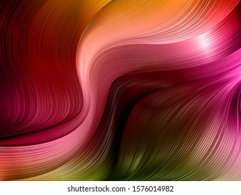 Dynamic colored shapes and lines in 3D style with depth effect. Trending abstract background of colored fluid waves