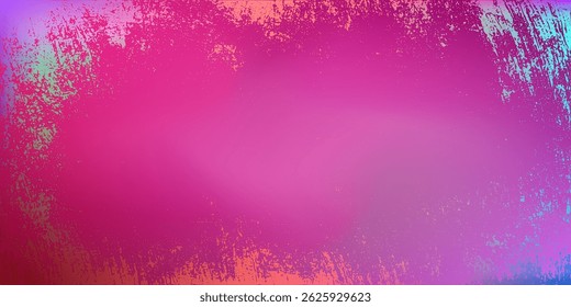 A dynamic and colorful abstract background featuring a gradient of pink, purple, orange, and blue hues, bordered by a textured, artistic edge. 