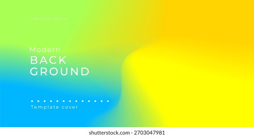 Um plano de fundo abstrato dinâmico e colorido com uma transição suave de azul para verde e amarelo, criando um visual moderno e energético.