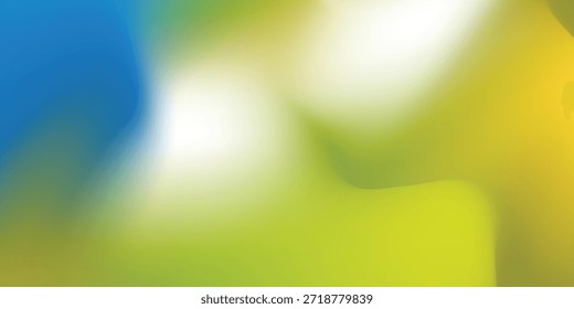 Ein dynamischer und farbenfroher abstrakter Hintergrund mit einem sanften Farbverlauf von Blau-, Grün- und Gelbtönen, mit einem hellen zentralen Highlight, das ein Gefühl von Tiefe und Energie erzeugt.