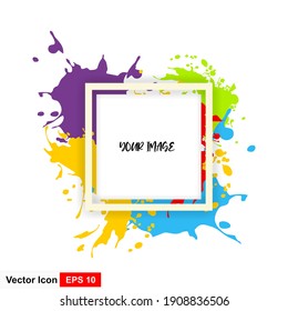 Dynamic colorful abstract frame. Vector illustration.