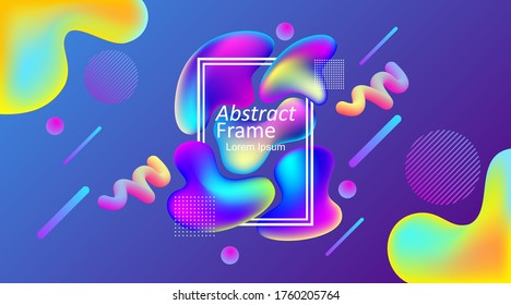 marco líquido abstracto dinámico colorido para diseño de afiches o diseño de banners
