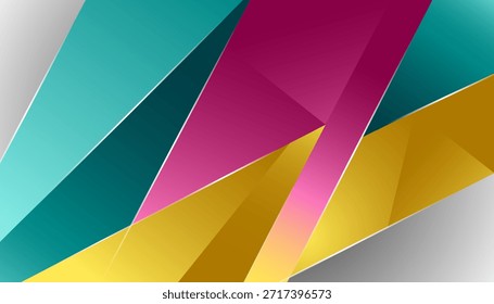 Fundo de vetor abstrato colorido dinâmico com geometria angular afiada e efeito de profundidade
