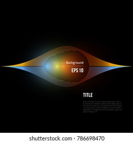 Dynamic, colorful and bright waves on a black. Abstract background