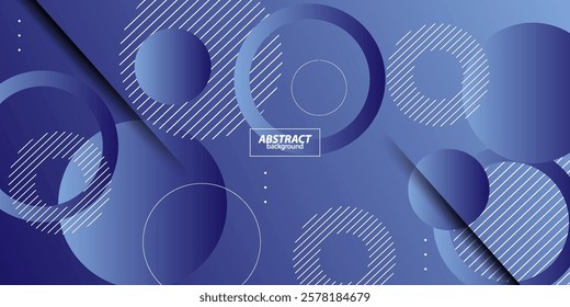 Dynamic colorful dark blue gradient 3D abstract background with circle and line pattern. Colorful blue gradient background. Vector Eps10