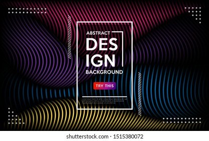 Dynamic colorful dark wave line abstract background. Modern abstract background