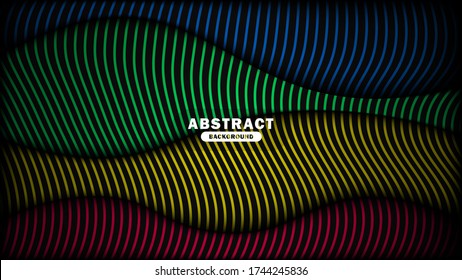 Dynamic colorful dark wave line abstract background, abstract background template, premium vector