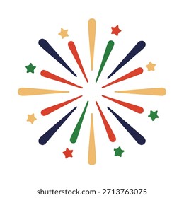 Gráfico dinâmico colorido de explosão de fogos de artifício para celebrações festivas e desenhos de eventos emocionantes