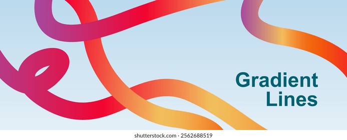 Dynamic colorful gradient curved lines. Creative banner concept in minimalist and modern style. Vector illustration