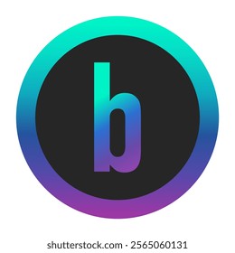 A dynamic and colorful gradient letter ‘b’ icon with a bold circular border in vivid blue and purple tones. Perfect for digital branding, creative logos, and modern graphic projects.