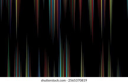 Dynamic Colorful Light Streaks on Black Background - Vibrant Abstract Lines. comic background.