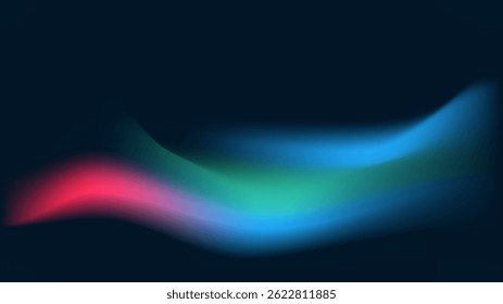 Ondas de luz dinámicas y coloridas sobre un fondo oscuro.