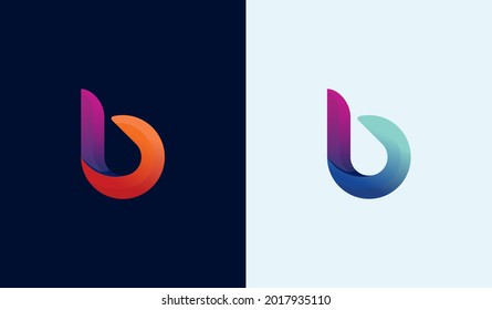 Dynamic colorful logo design letter B