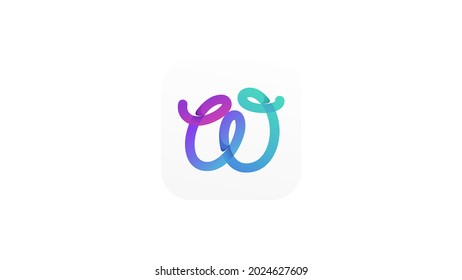 Dynamic colorful logo and playful logo letter W