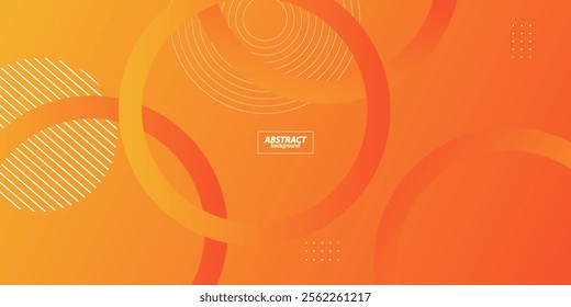 Dynamic colorful orange gradient 3D abstract background with circle and line pattern. Colorful orange gradient background. Vector Eps10