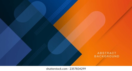 Fondo abstracto de papel dinámico colorido con un patrón cuadrado degradado azul y naranja combinado con color suave en el fondo. Vector Eps10