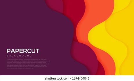 Dynamic colorful papercut backrgound . vector background. Eps10