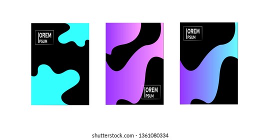 Dynamic colorful poster set with fluid shapes for banner, web, header, page, cover, billboard, brochure, print vector